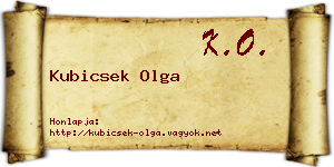 Kubicsek Olga névjegykártya