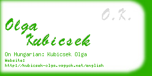 olga kubicsek business card